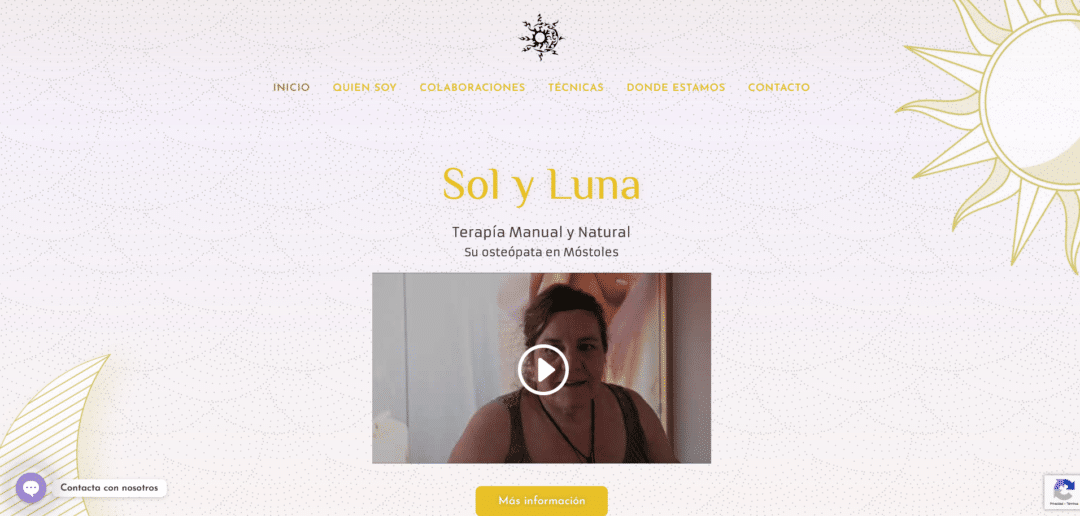 Diseño y desarrollo web por Webtika de la masajista terapiamanualsolyluna.es