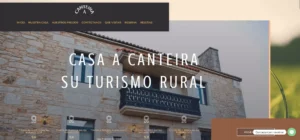 Realizamos una página web a un alojamiento rural en Casa A Canteira. Diseñamos su logo y su página web desde 0.